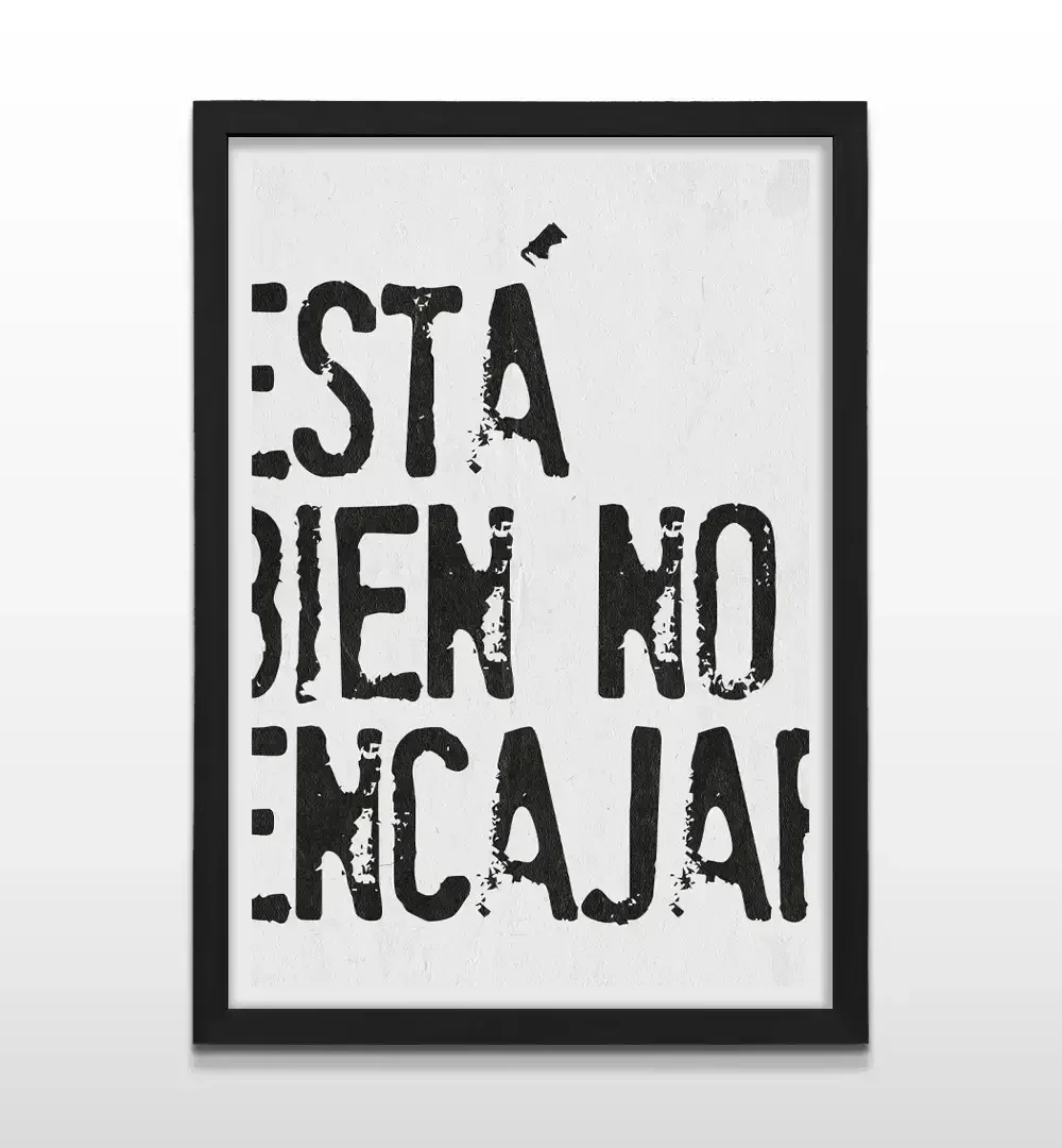 Cuadro moderno con frase de autoaceptación y marco negro, arte de pared tipográfico elegante y regalo ideal para adolescentes y creativos