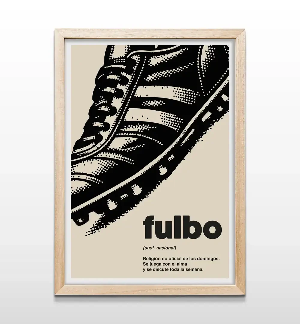 Cuadro de botín de fútbol con marco de madera natural, arte de pared deportivo para dormitorios juveniles y salas de juegos