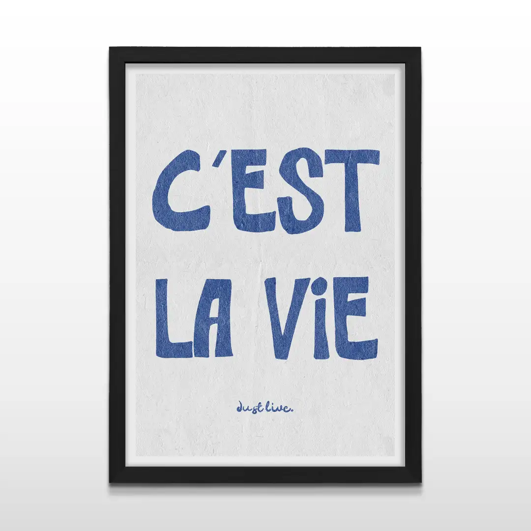 Cuadro moderno con frase motivacional en francés y marco negro, decoración de alto impacto visual y regalo ideal para amantes del diseño europeo y la cultura francesa