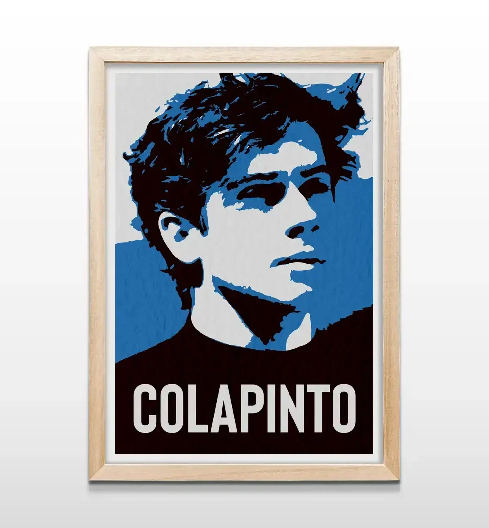 Cuadro de Franco Colapinto con marco de madera natural, decoración de pared de estilo deportivo y contemporáneo para habitaciones, oficinas y salas de estar