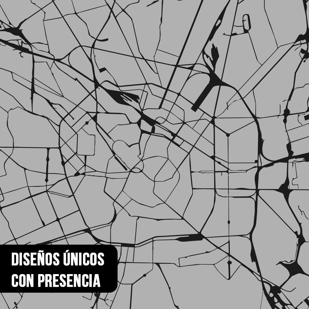 Primer plano de mapa cartográfico radial con la red de calles de Milán en gris y negro