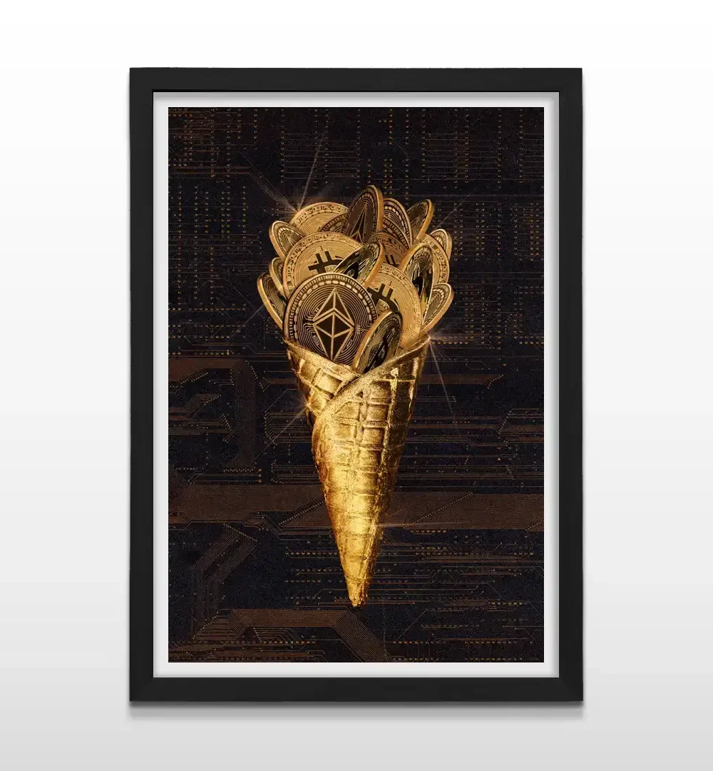 Helado Criptomonedas Cuadro Decorativo